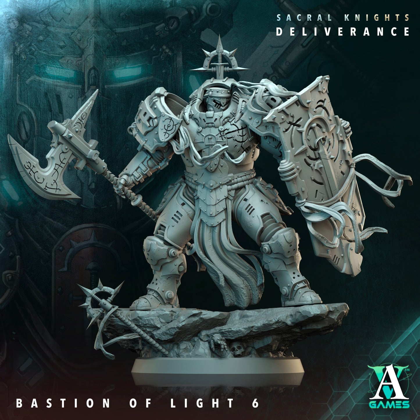3D Printed Archvillain Games Bastion of Light Sacral Knights Deliverance 28 32mm D&D - 3D Printing Boss 