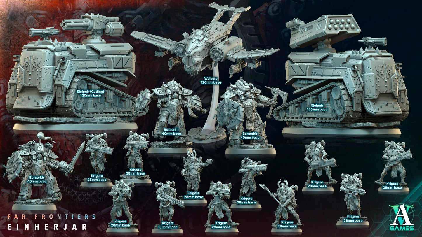 3D Printed Archvillain Games Walkure Far Frontiers Einherjar 28 32mm D&D - 3D Printing Boss 