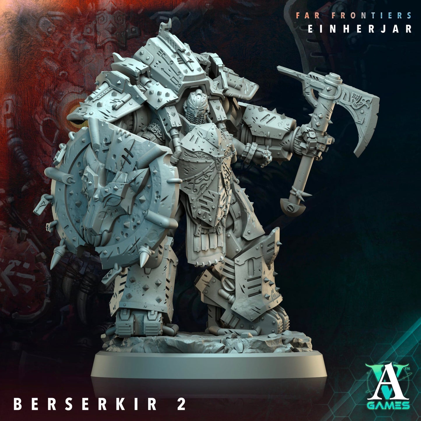 3D Printed Archvillain Games Berserkir Far Frontiers Einherjar 28 32mm D&D - 3D Printing Boss 