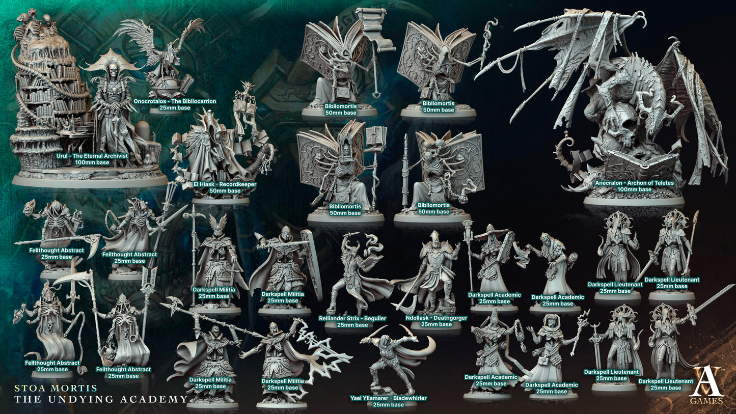 3D Printed Archvillain Games Anecralon Archon of Teletes Stoa Mortis The Undying Academy 28 32mm D&D - 3D Printing Boss 