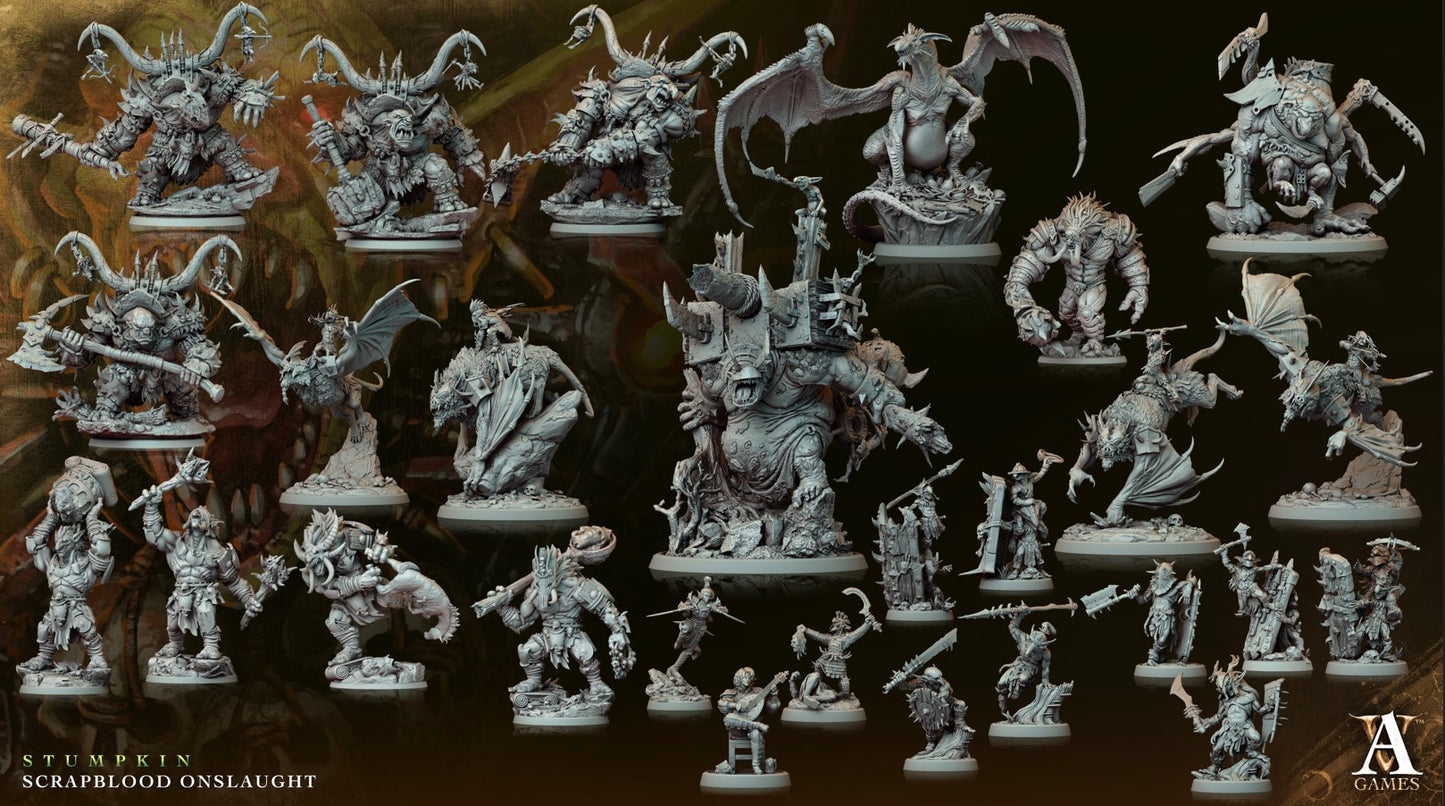 3D Printed Archvillain Games Big un Flinga Stumpkin Scrapblood Onslaught 28 32mm D&D - 3D Printing Boss 