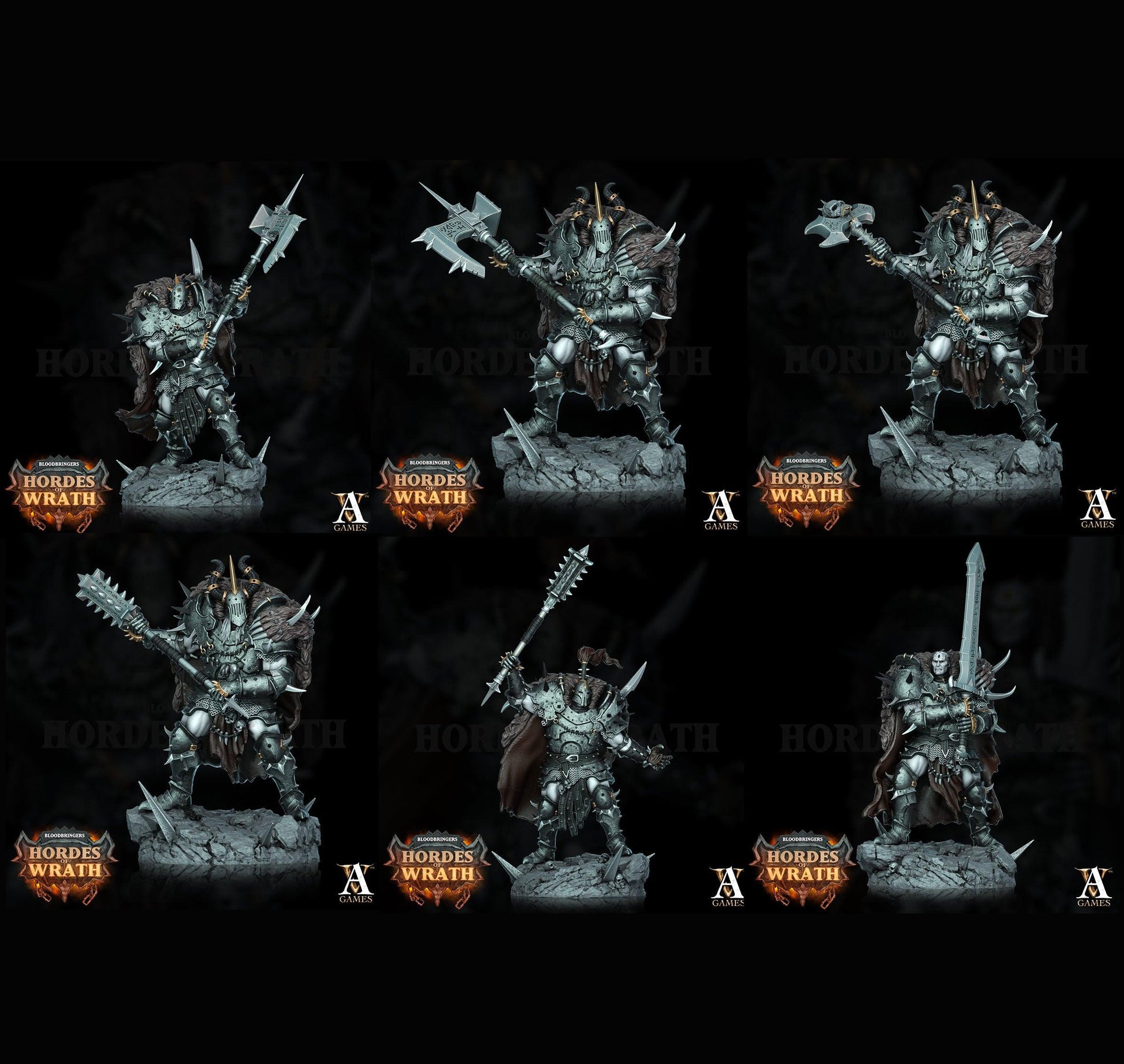 3D Printed Archvillain Games Bloodbringers - Hordes of Wrath Blessed Champions of Gorkal 28 32mm D&D - 3D Printing Boss 
