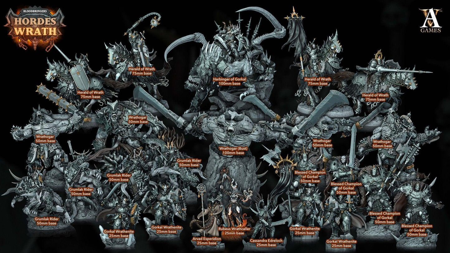 3D Printed Archvillain Games Bloodbringers - Hordes of Wrath Blessed Champions of Gorkal 28 32mm D&D - 3D Printing Boss 