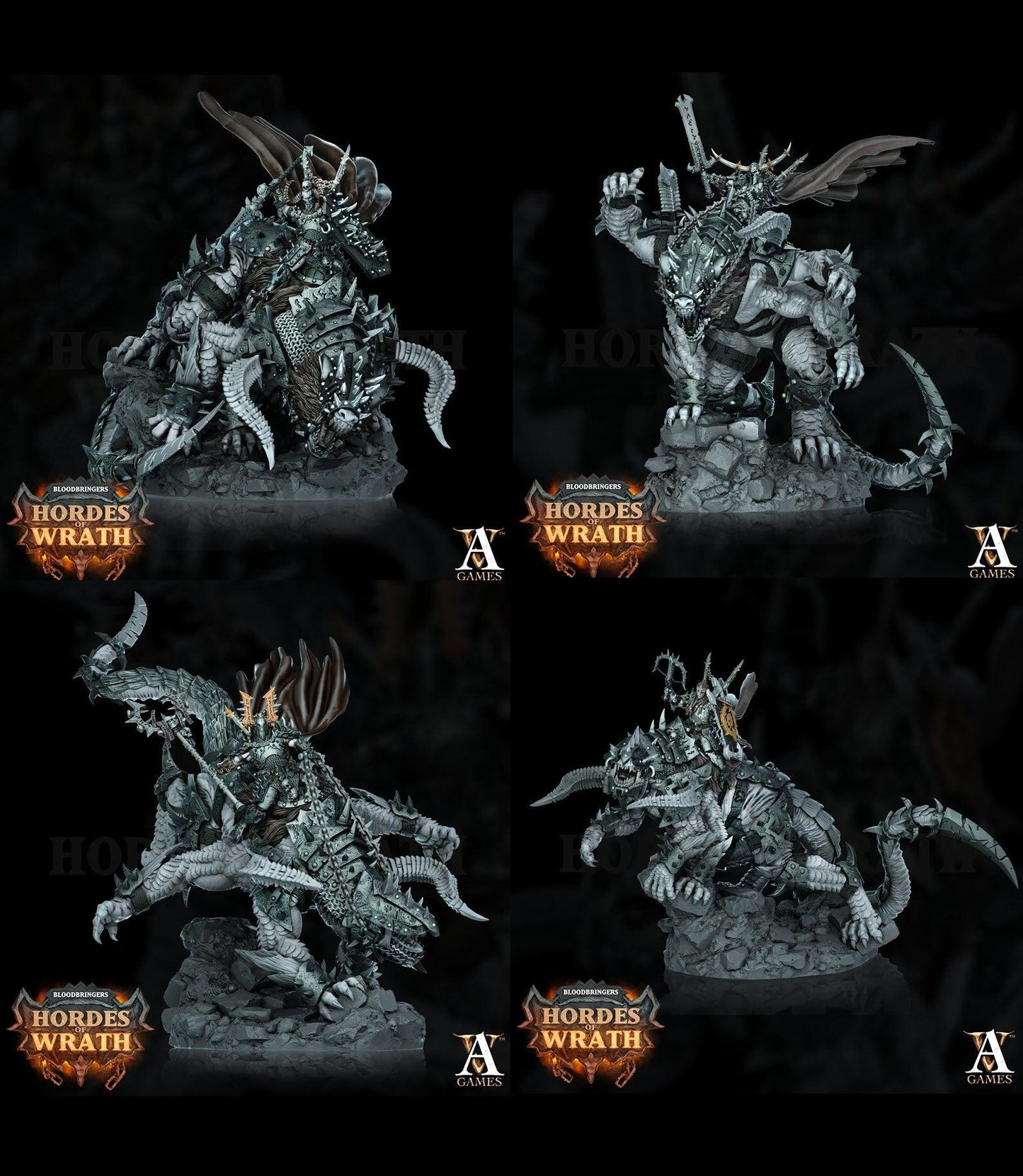 3D Printed Archvillain Games Bloodbringers - Hordes of Wrath Grumlak Riders 28 32mm D&D - 3D Printing Boss 