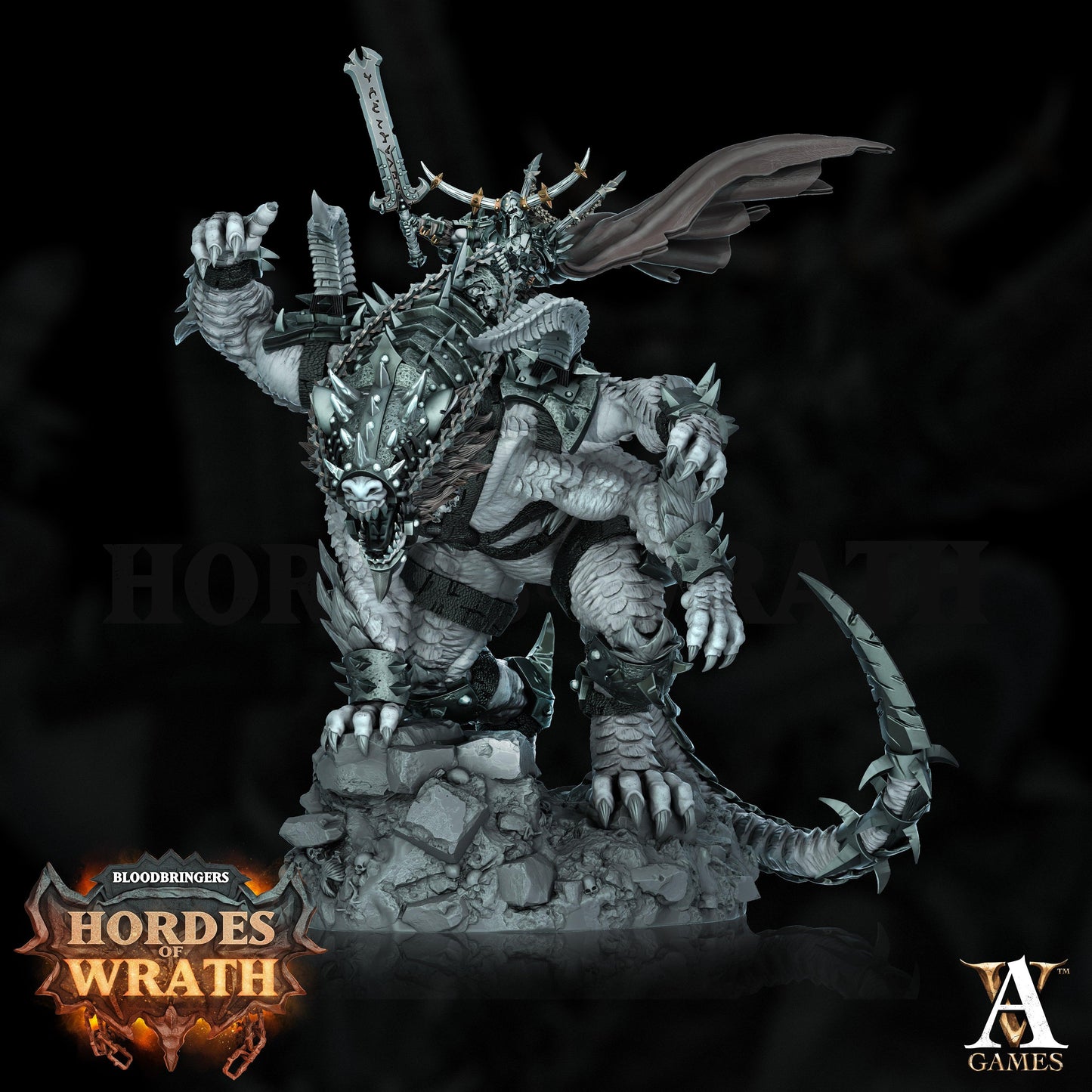 3D Printed Archvillain Games Bloodbringers - Hordes of Wrath Grumlak Riders 28 32mm D&D - 3D Printing Boss 