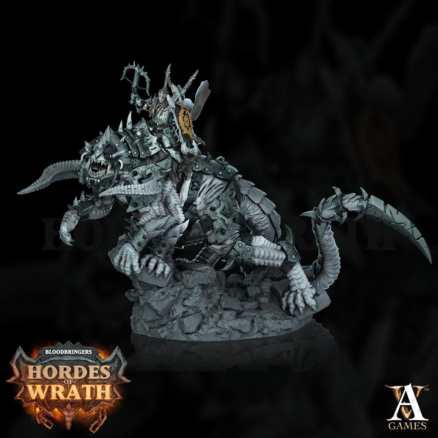 3D Printed Archvillain Games Bloodbringers - Hordes of Wrath Grumlak Riders 28 32mm D&D - 3D Printing Boss 