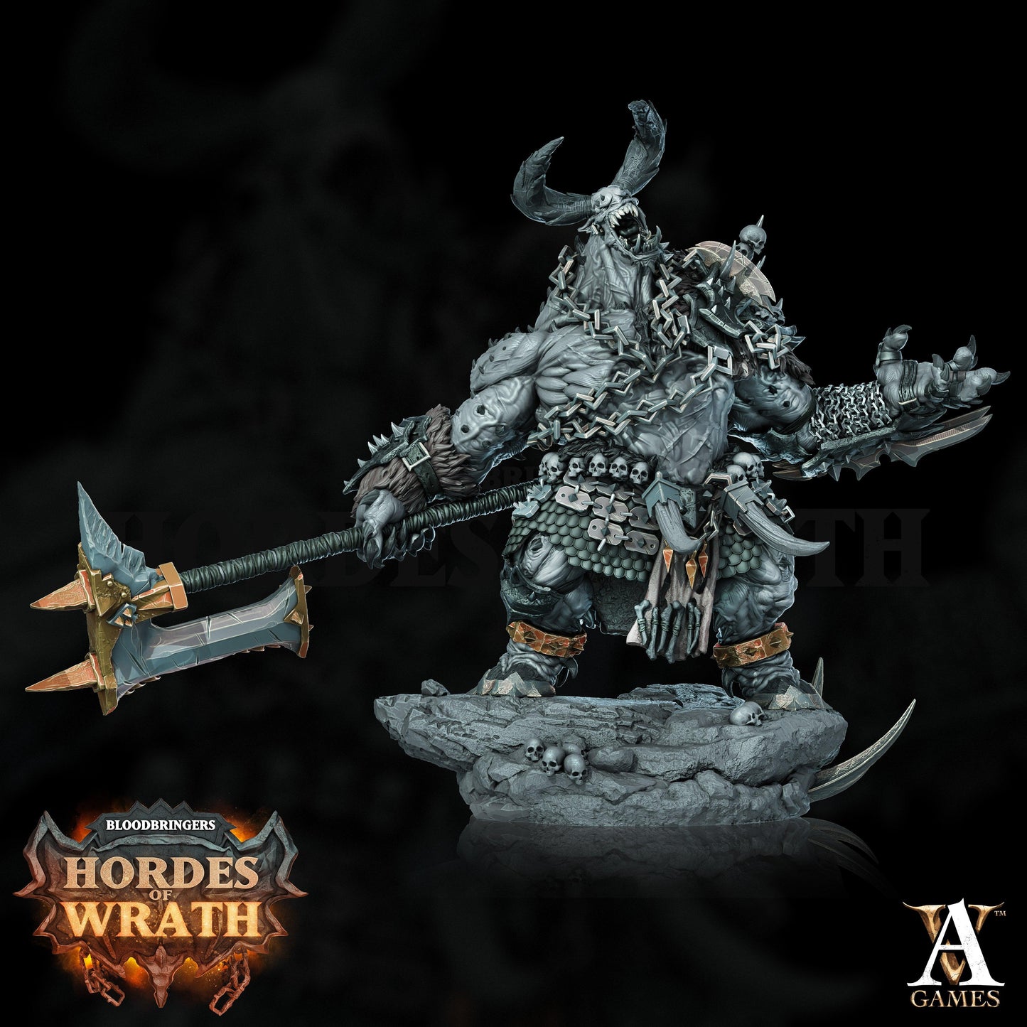 3D Printed Archvillain Games Bloodbringers - Hordes of Wrath Wrathogar 28 32mm D&D - 3D Printing Boss 