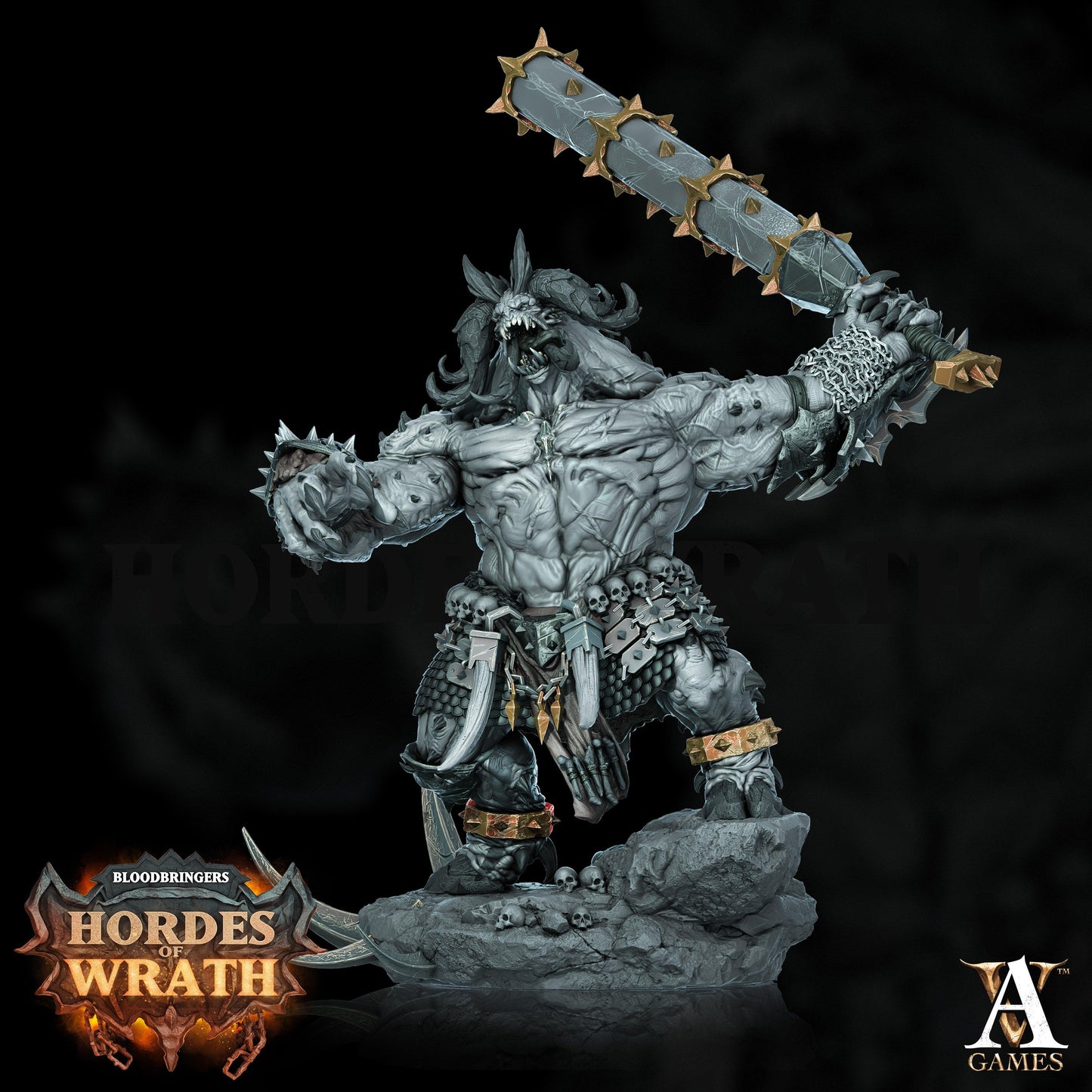 3D Printed Archvillain Games Bloodbringers - Hordes of Wrath Wrathogar 28 32mm D&D - 3D Printing Boss 