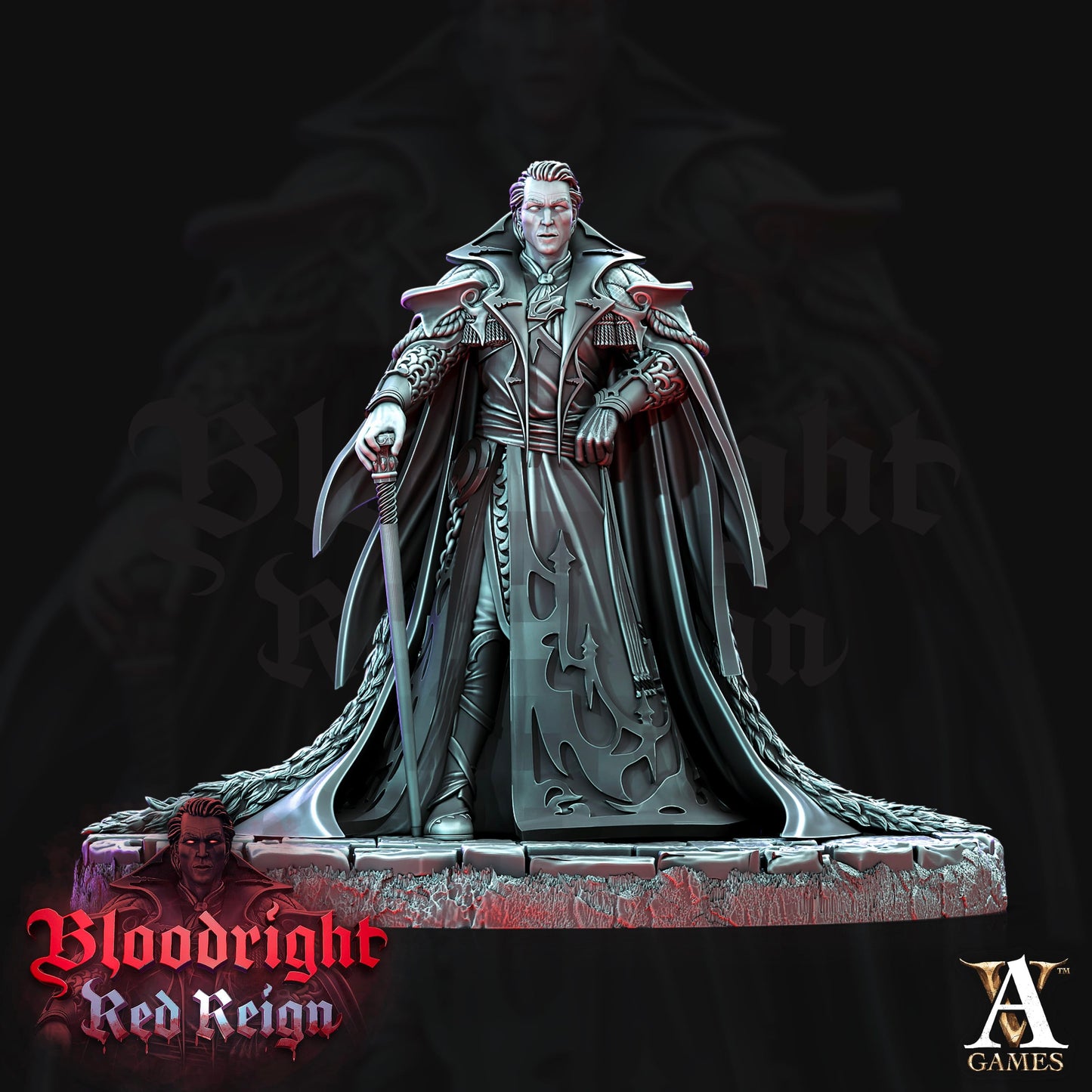 3D Printed Archvillain Games Bloodright Red Reign - Count Vladimir Rosunescu 28mm 32mm D&D - 3D Printing Boss 