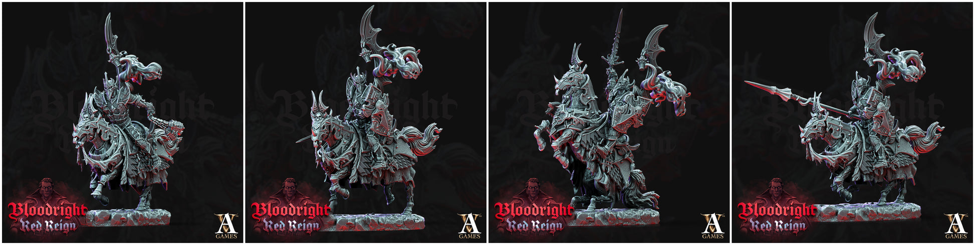 3D Printed Archvillain Games Bloodright Red Reign - Dread Hussars 28mm 32mm D&D - 3D Printing Boss 