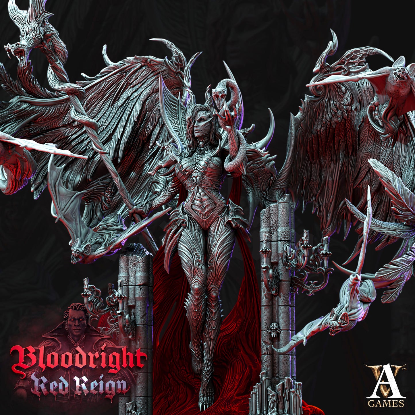 3D Printed Archvillain Games Bloodright Red Reign - Lilith 28mm 32mm D&D - 3D Printing Boss 