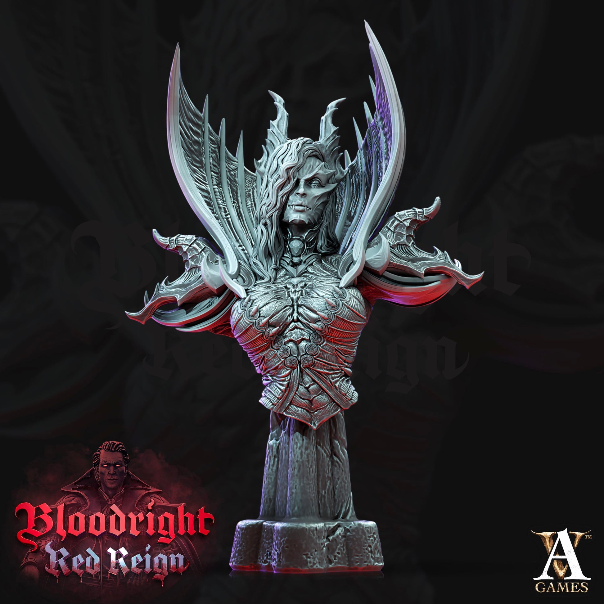 3D Printed Archvillain Games Bloodright Red Reign - Lilith Bust 28mm 32mm D&D - 3D Printing Boss 