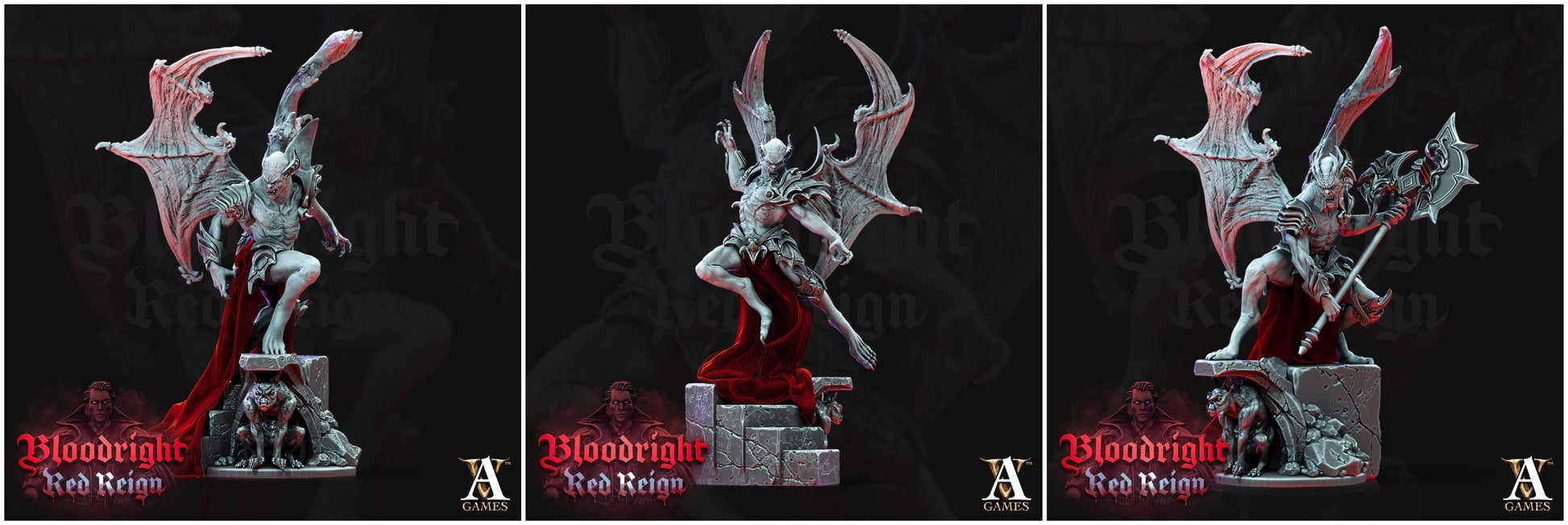 3D Printed Archvillain Games Bloodright Red Reign - Vampire Elders 28mm 32mm D&D - 3D Printing Boss 