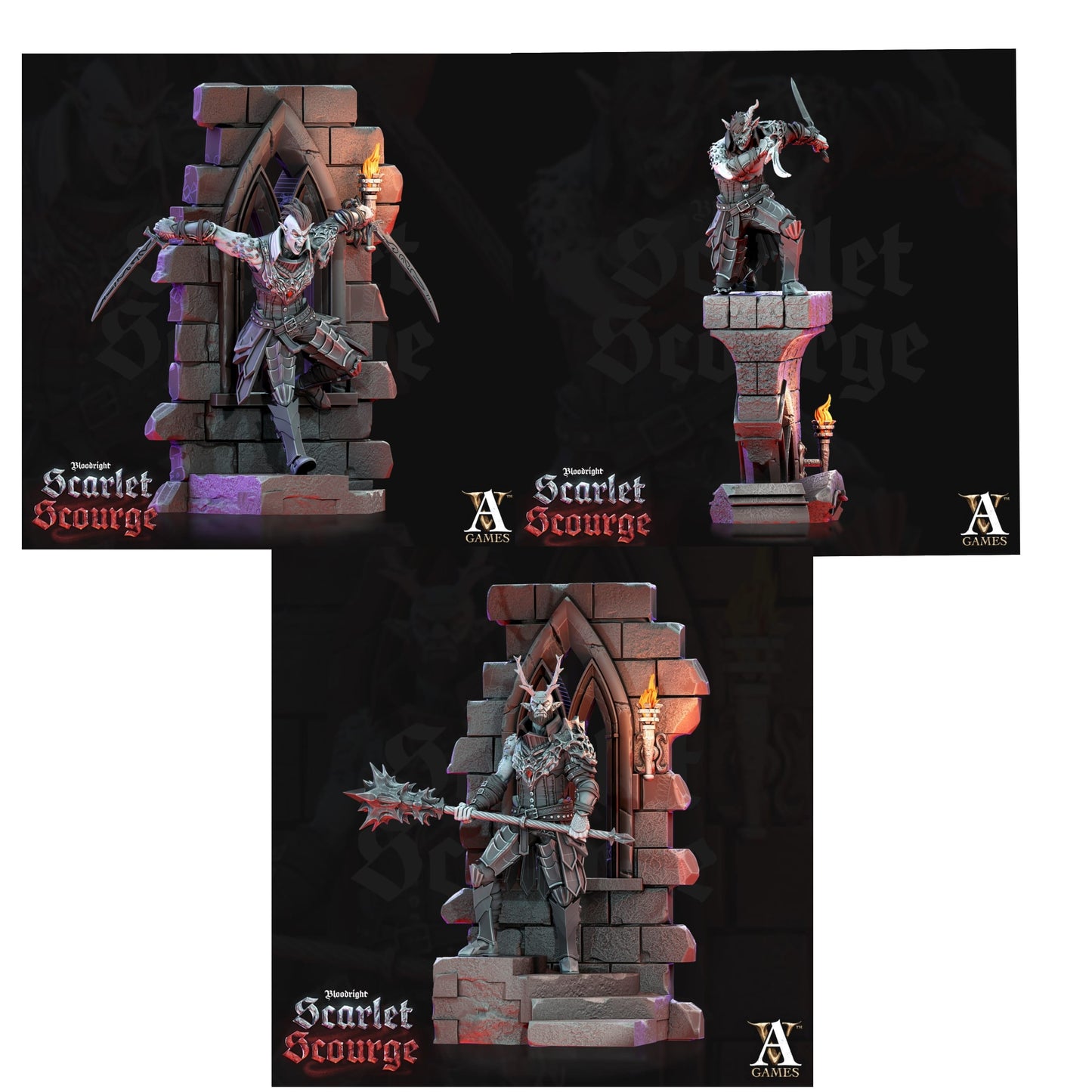 3D Printed Archvillain Games Bloodspawn Templars 28 32mm D&D - 3D Printing Boss 