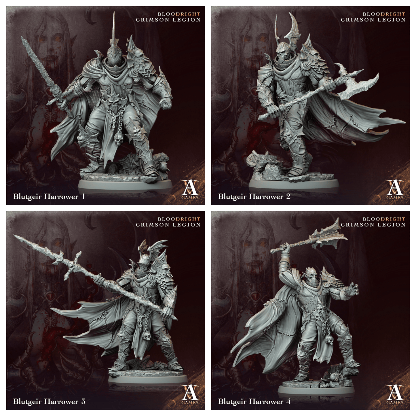 3D Printed Archvillain Games Blutgeir Harrower Bloodright - Crimson Legion 28 32mm D&D - 3D Printing Boss 
