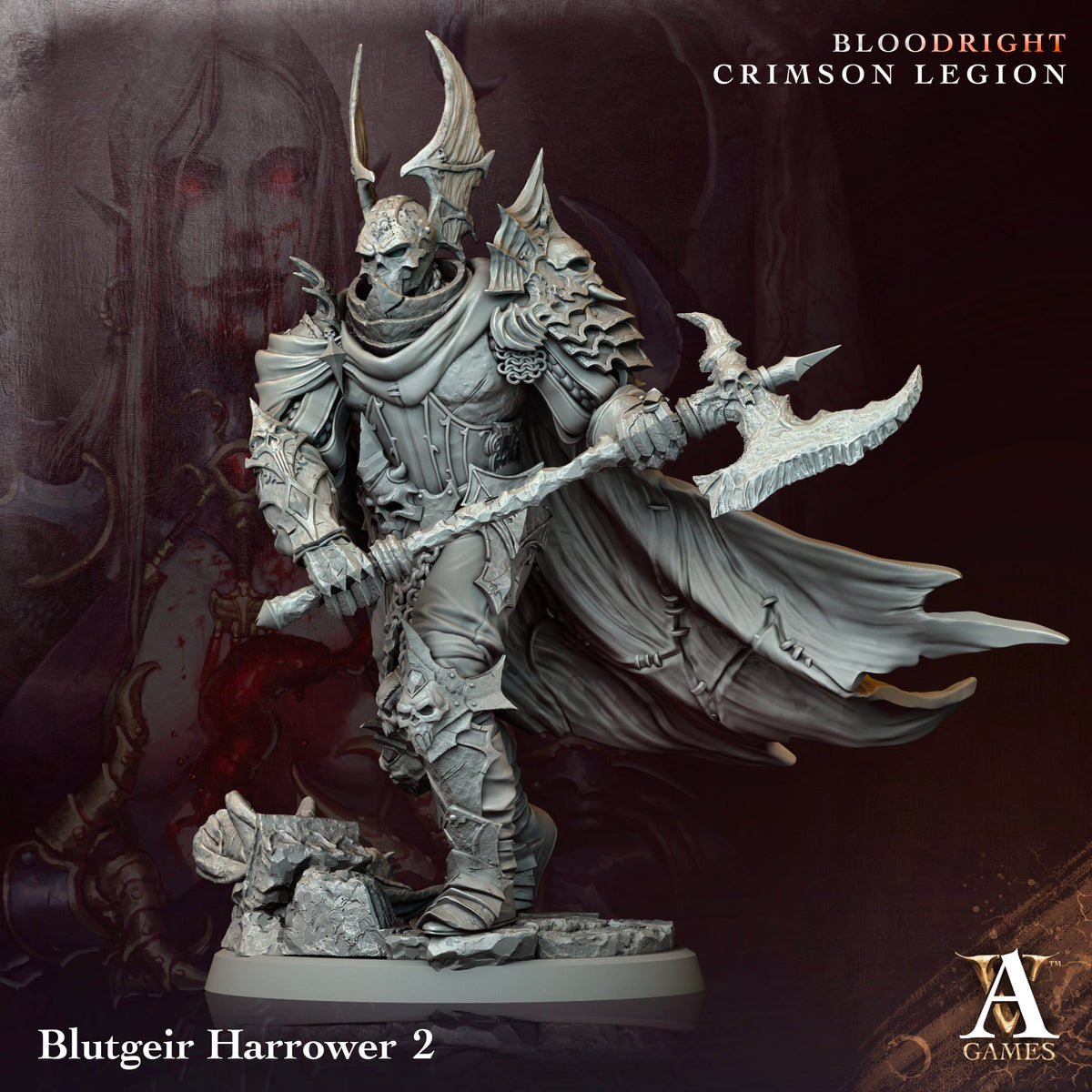 3D Printed Archvillain Games Blutgeir Harrower Bloodright - Crimson Legion 28 32mm D&D - 3D Printing Boss 