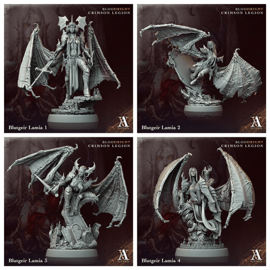 3D Printed Archvillain Games Blutgeir Lamia Bloodright - Crimson Legion 28 32mm D&D - 3D Printing Boss 