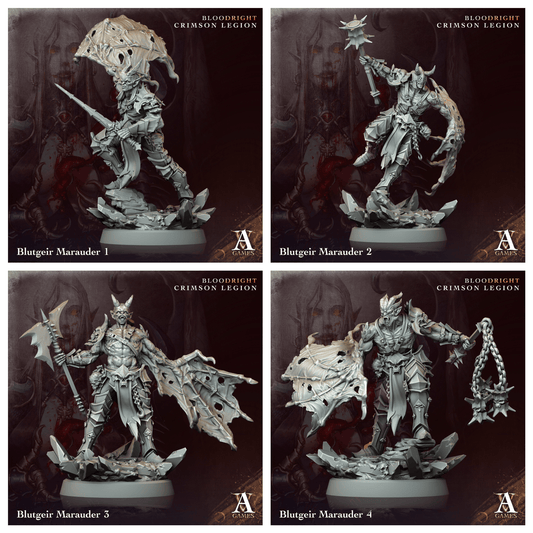 3D Printed Archvillain Games Blutgeir Marauder Bloodright - Crimson Legion 28 32mm D&D - 3D Printing Boss 