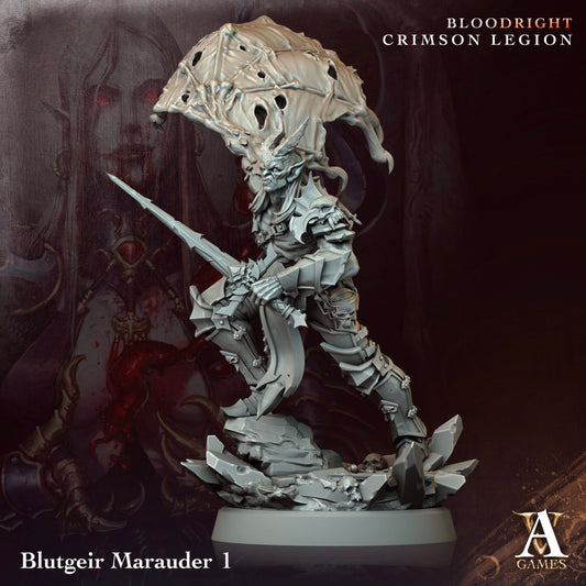 3D Printed Archvillain Games Blutgeir Marauder Bloodright - Crimson Legion 28 32mm D&D - 3D Printing Boss 