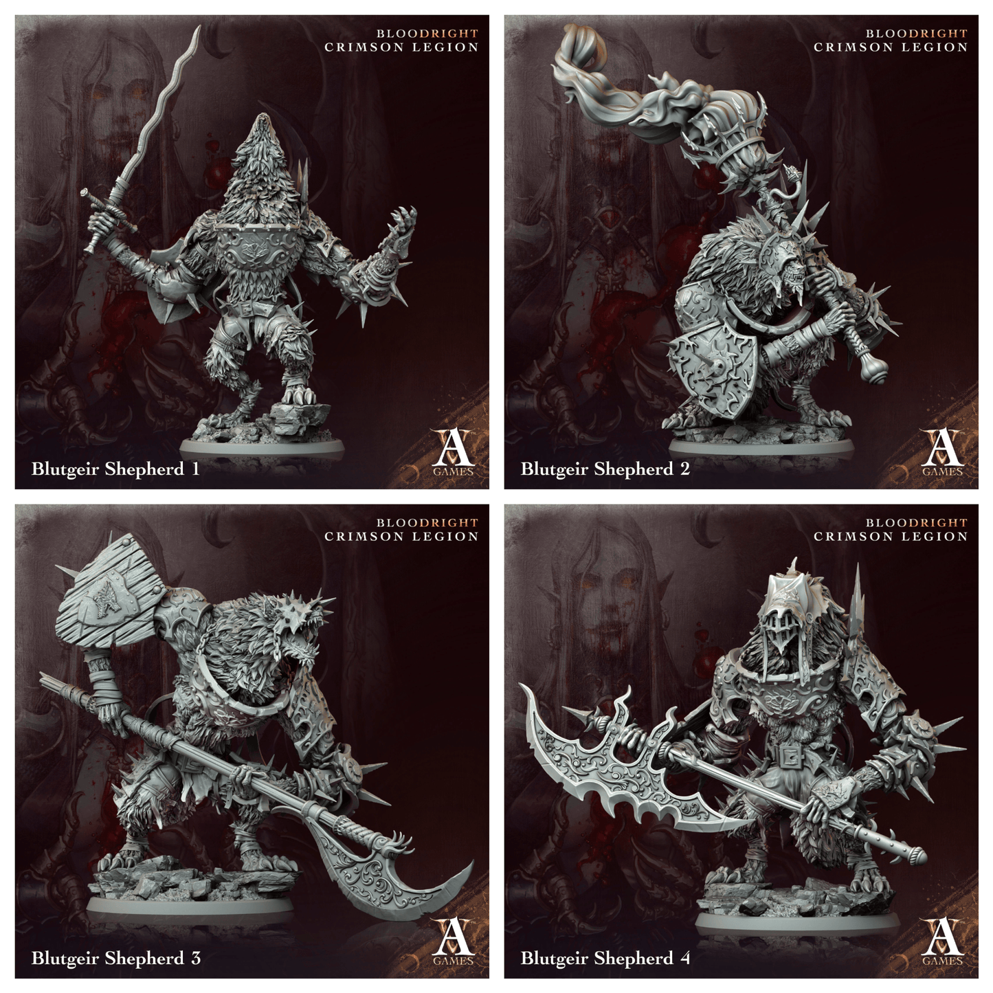 3D Printed Archvillain Games Blutgeir Shepherd Bloodright - Crimson Legion 28 32mm D&D - 3D Printing Boss 