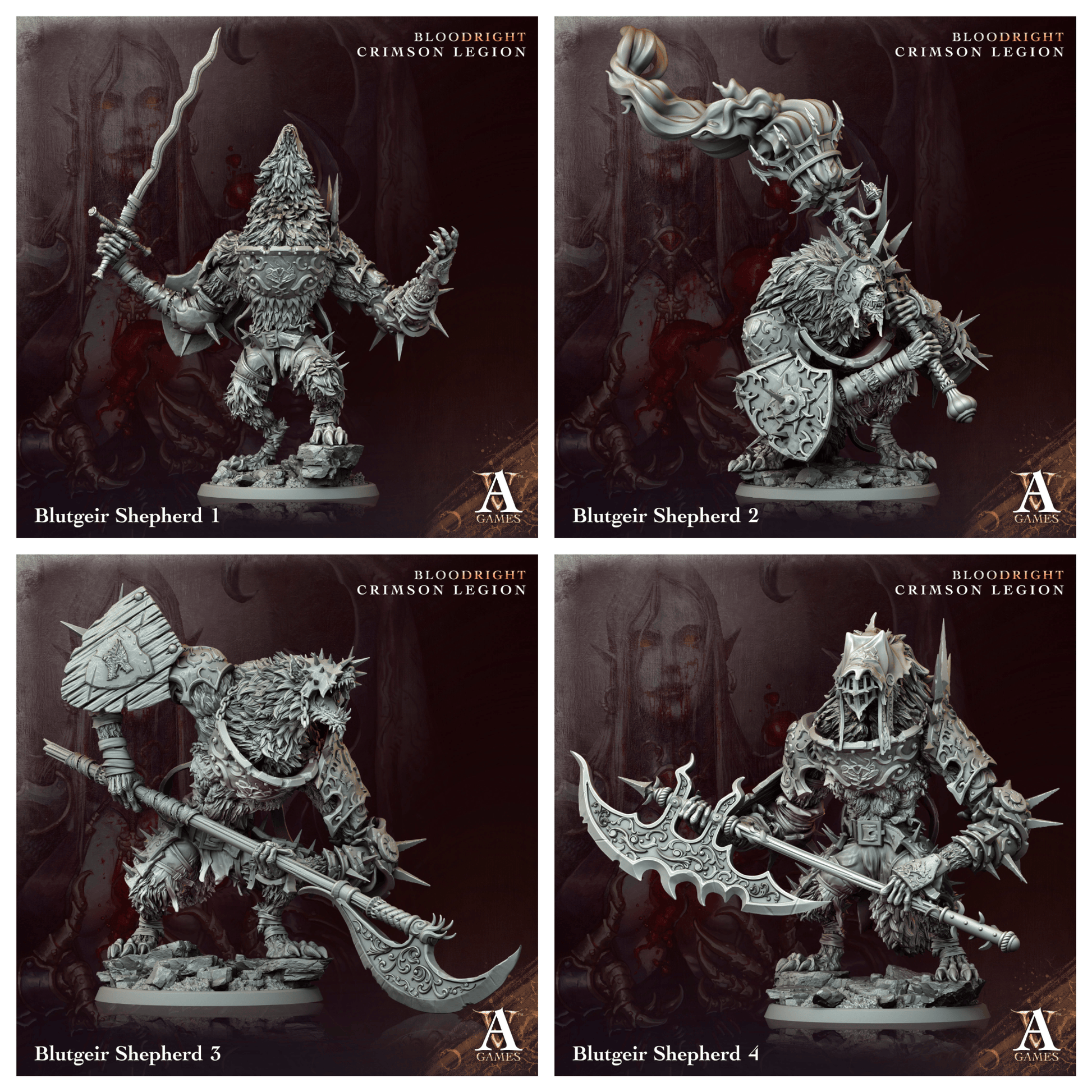 3D Printed Archvillain Games Blutgeir Shepherd Bloodright - Crimson Legion 28 32mm D&D - 3D Printing Boss 