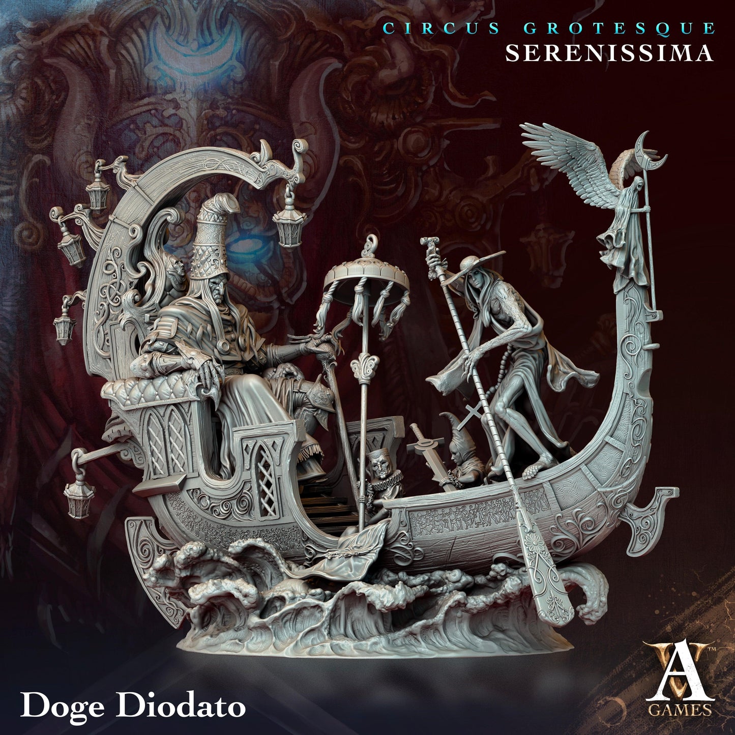 3D Printed Archvillain Games Circus Grotesque - Serenissima Doge Diodato 28 32mm D&D - 3D Printing Boss 