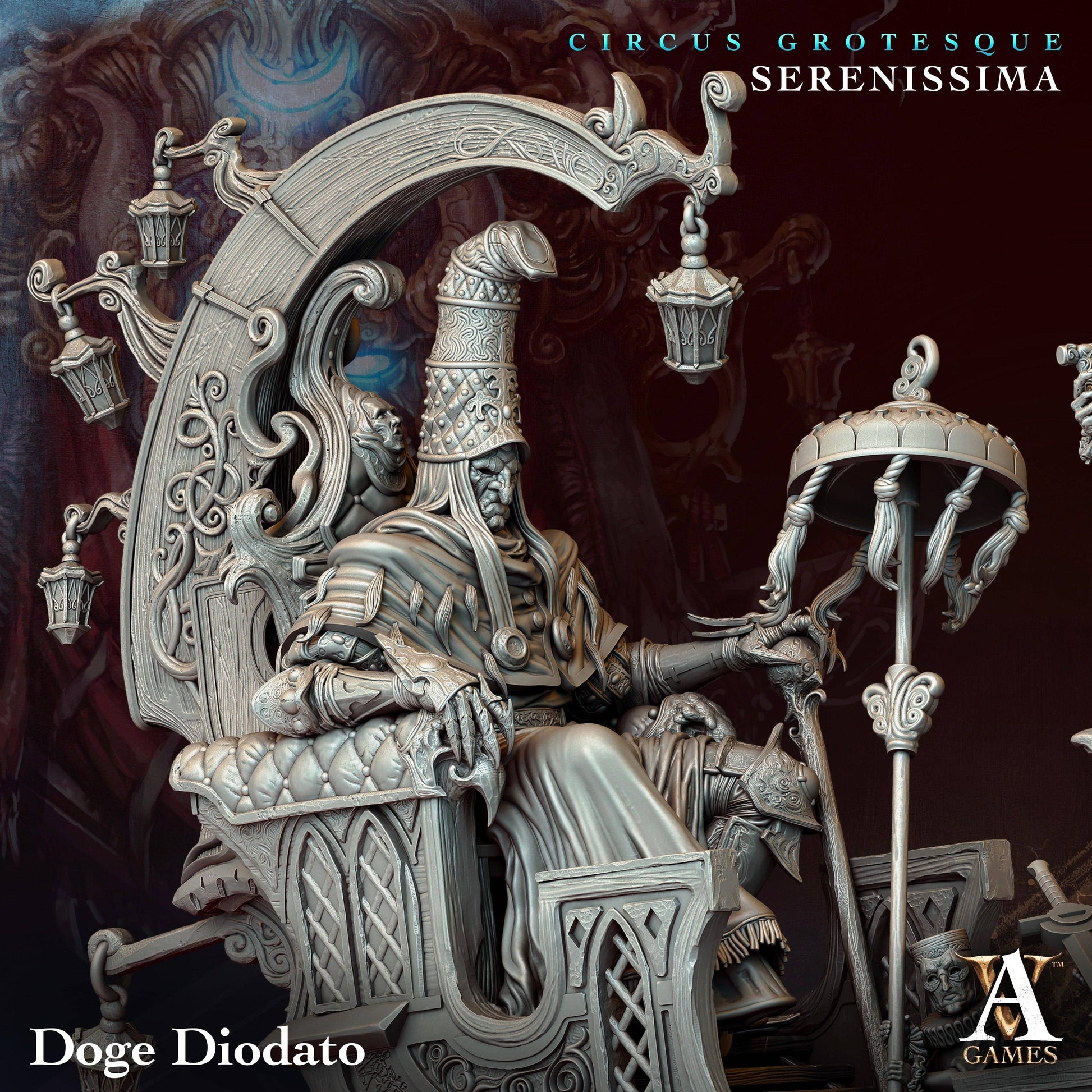 3D Printed Archvillain Games Circus Grotesque - Serenissima Doge Diodato 28 32mm D&D - 3D Printing Boss 