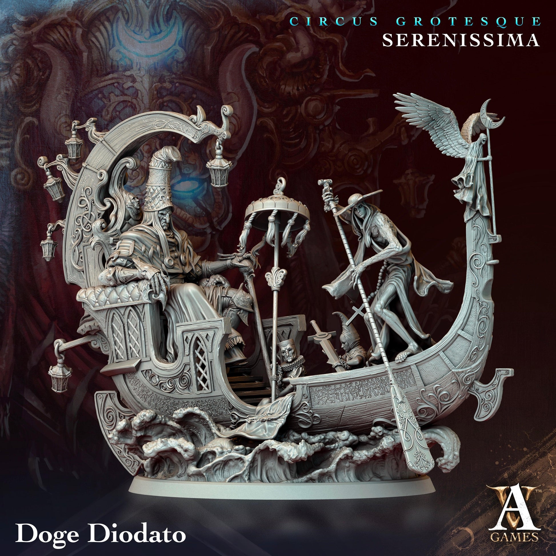 3D Printed Archvillain Games Circus Grotesque - Serenissima Doge Diodato 28 32mm D&D - 3D Printing Boss 