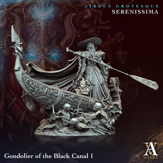 3D Printed Archvillain Games Circus Grotesque - Serenissima Gondoliers of the Black Canal 28 32mm D&D - 3D Printing Boss 