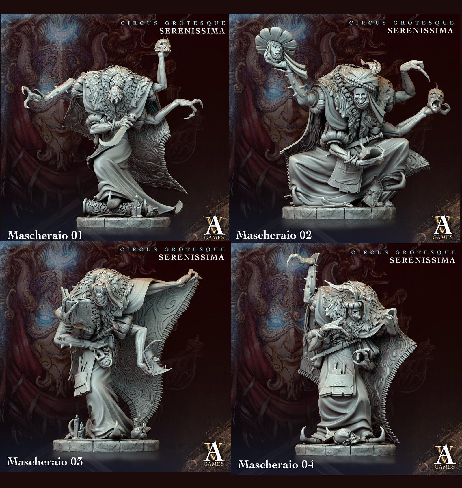 3D Printed Archvillain Games Circus Grotesque - Serenissima Mascheraio 28 32mm D&D - 3D Printing Boss 