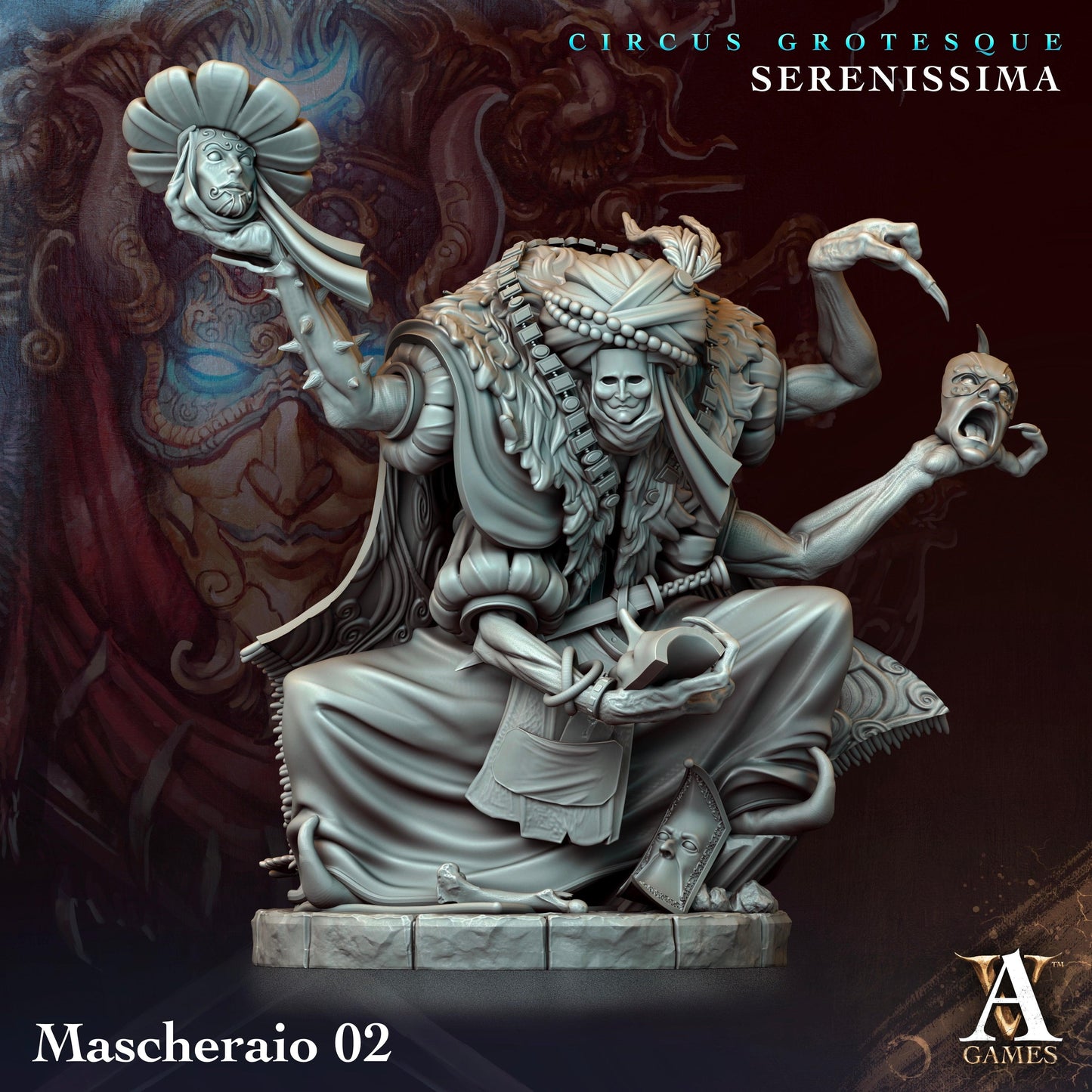 3D Printed Archvillain Games Circus Grotesque - Serenissima Mascheraio 28 32mm D&D - 3D Printing Boss 