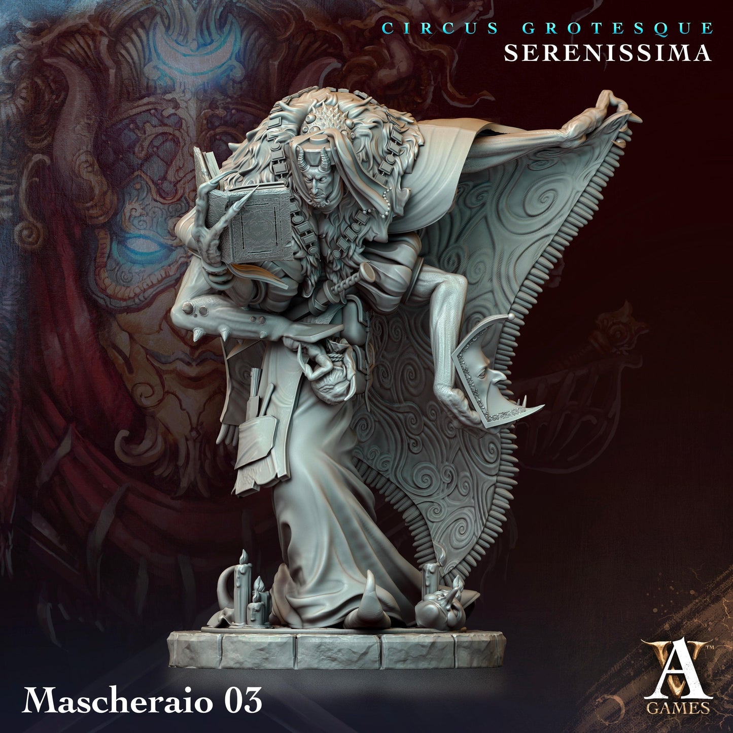 3D Printed Archvillain Games Circus Grotesque - Serenissima Mascheraio 28 32mm D&D - 3D Printing Boss 