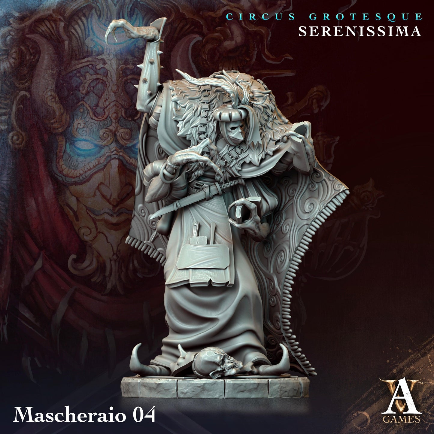 3D Printed Archvillain Games Circus Grotesque - Serenissima Mascheraio 28 32mm D&D - 3D Printing Boss 