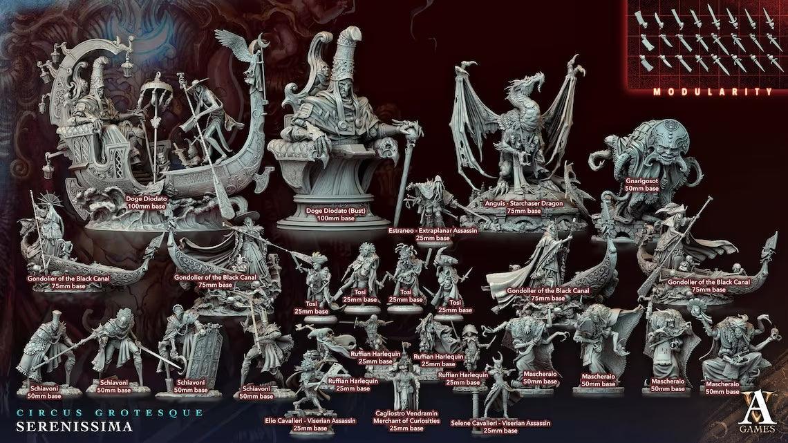 3D Printed Archvillain Games Circus Grotesque - Serenissima Mascheraio 28 32mm D&D - 3D Printing Boss 