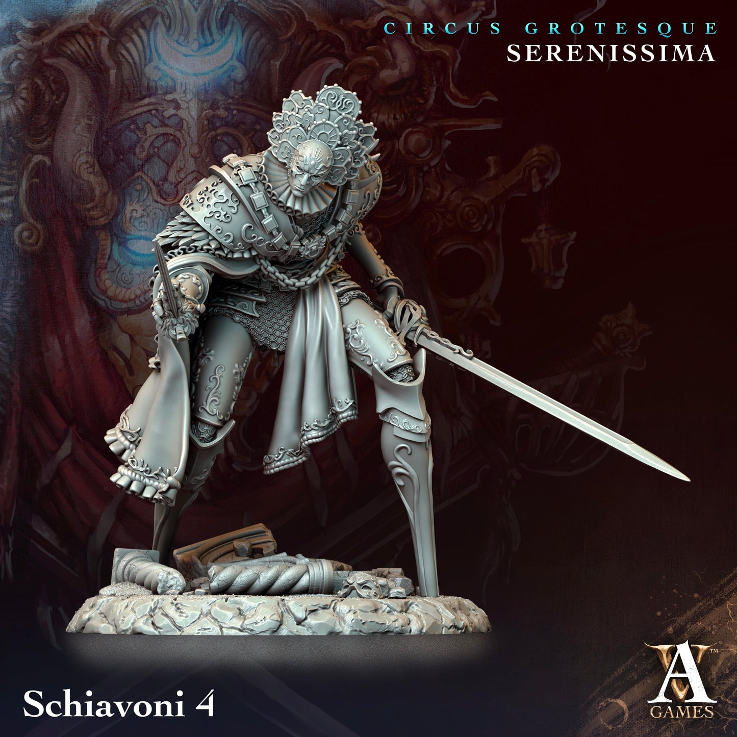 3D Printed Archvillain Games Circus Grotesque - Serenissima Schiavoni 28 32mm D&D - 3D Printing Boss 