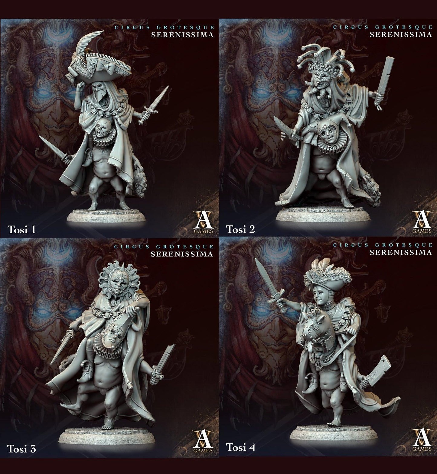 3D Printed Archvillain Games Circus Grotesque - Serenissima Tosi 28 32mm D&D - 3D Printing Boss 