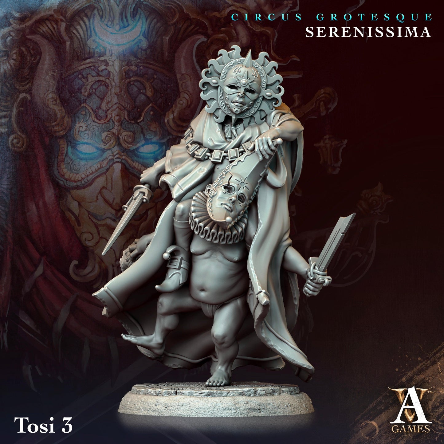 3D Printed Archvillain Games Circus Grotesque - Serenissima Tosi 28 32mm D&D - 3D Printing Boss 