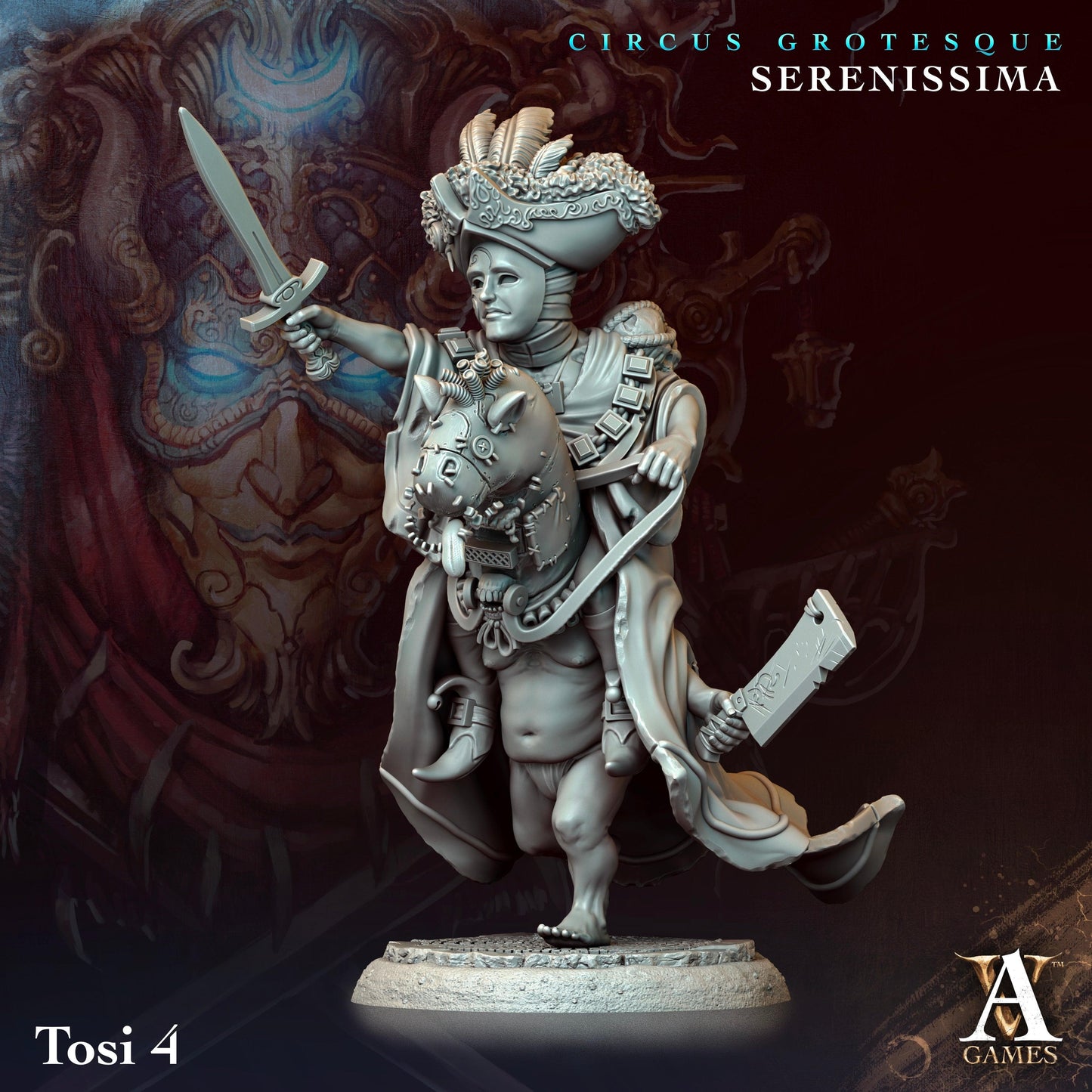 3D Printed Archvillain Games Circus Grotesque - Serenissima Tosi 28 32mm D&D - 3D Printing Boss 