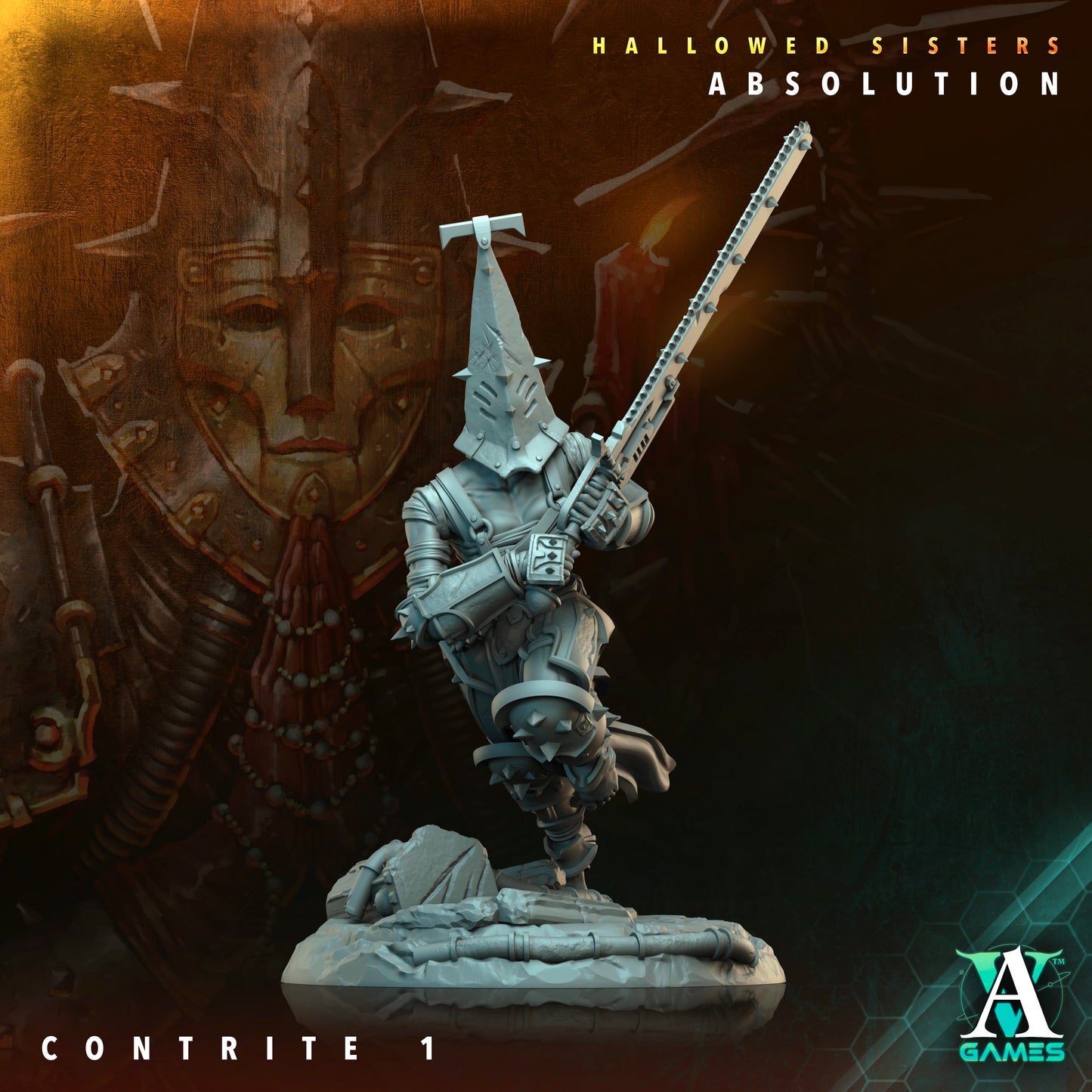 3D Printed Archvillain Games Contrite Hallowed Sisters Absolution 28 32mm D&D - 3D Printing Boss 