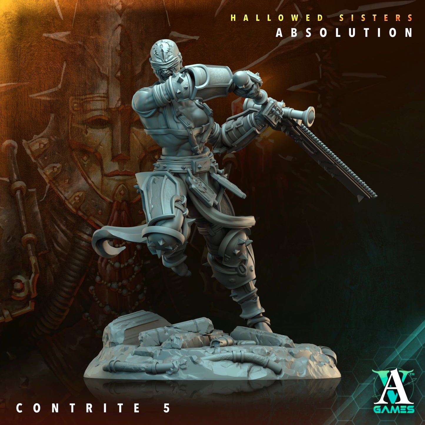 3D Printed Archvillain Games Contrite Hallowed Sisters Absolution 28 32mm D&D - 3D Printing Boss 