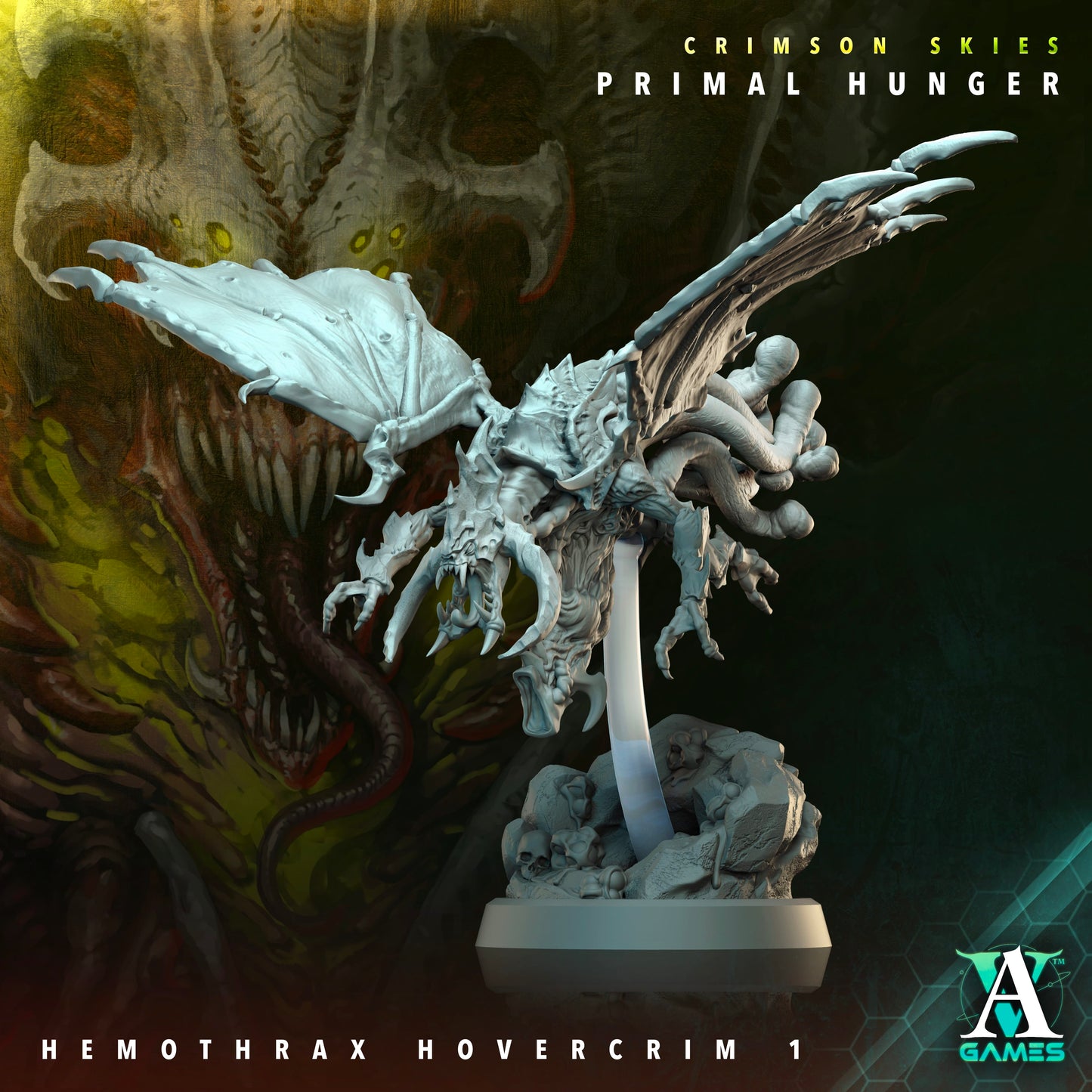 3D Printed Archvillain Games Crimson Skies Primal Hunger - Hemothrax Hovercrim 28mm 32mm D&D - 3D Printing Boss 