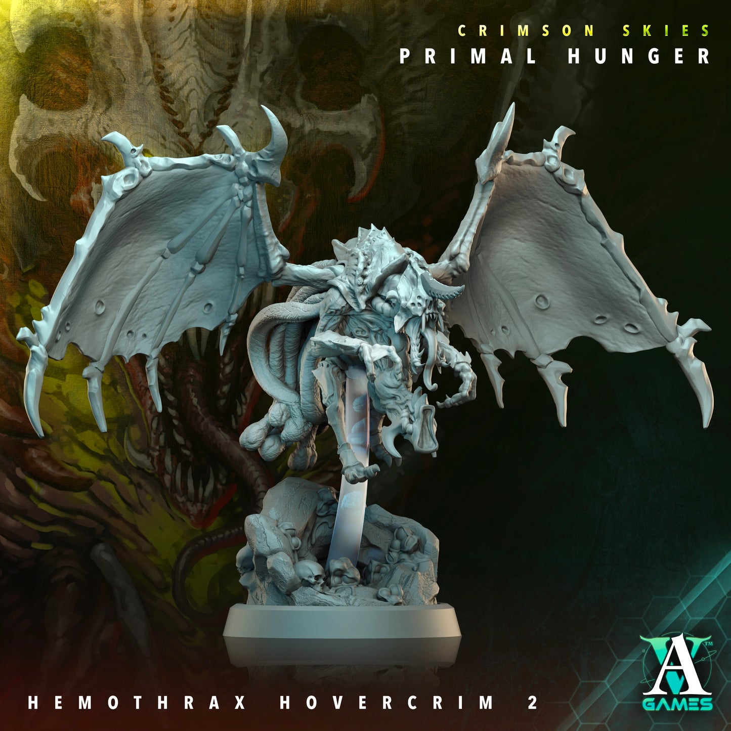 3D Printed Archvillain Games Crimson Skies Primal Hunger - Hemothrax Hovercrim 28mm 32mm D&D - 3D Printing Boss 