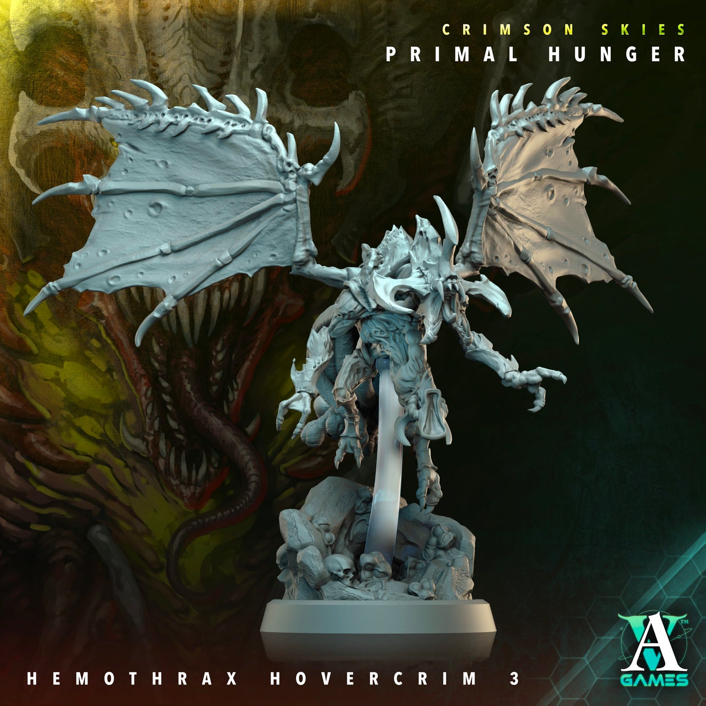 3D Printed Archvillain Games Crimson Skies Primal Hunger - Hemothrax Hovercrim 28mm 32mm D&D - 3D Printing Boss 
