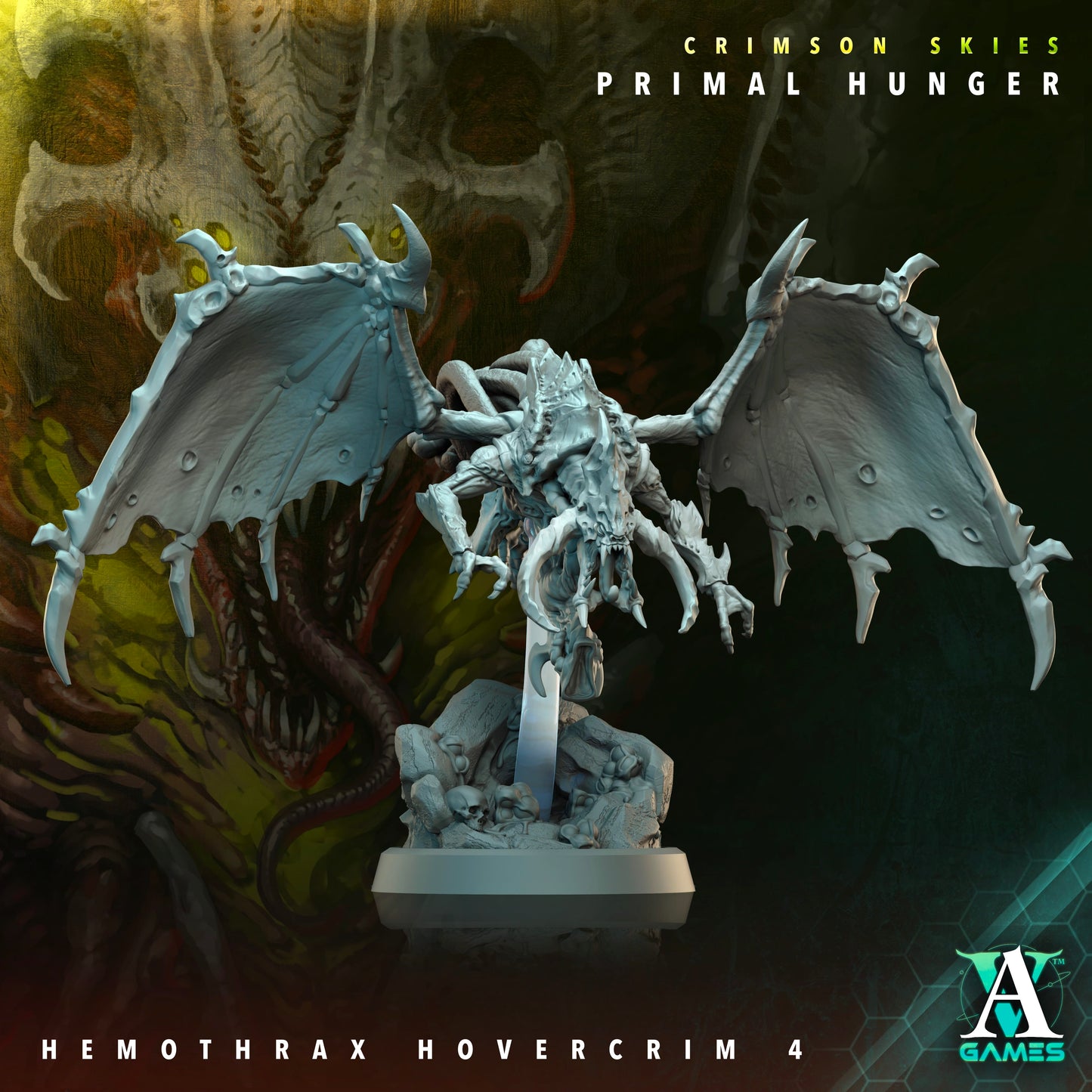 3D Printed Archvillain Games Crimson Skies Primal Hunger - Hemothrax Hovercrim 28mm 32mm D&D - 3D Printing Boss 