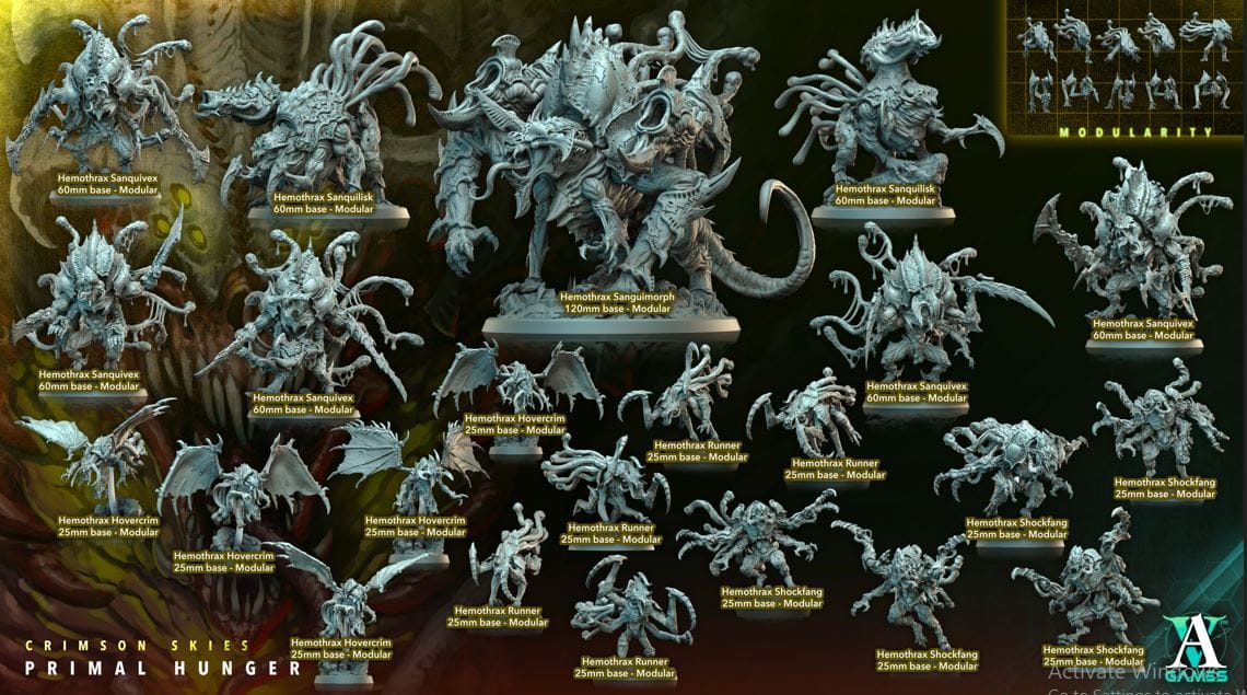 3D Printed Archvillain Games Crimson Skies Primal Hunger - Hemothrax Runner 28mm 32mm D&D - 3D Printing Boss 