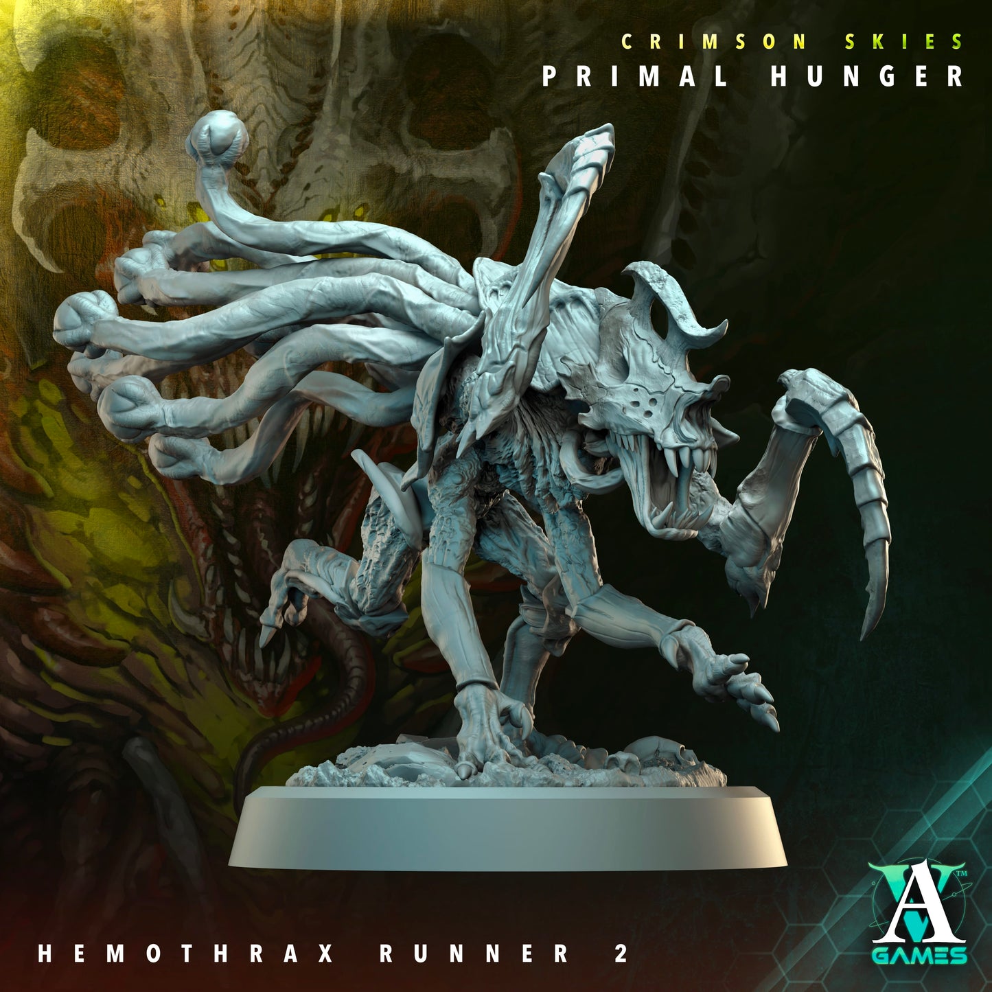 3D Printed Archvillain Games Crimson Skies Primal Hunger - Hemothrax Runner 28mm 32mm D&D - 3D Printing Boss 