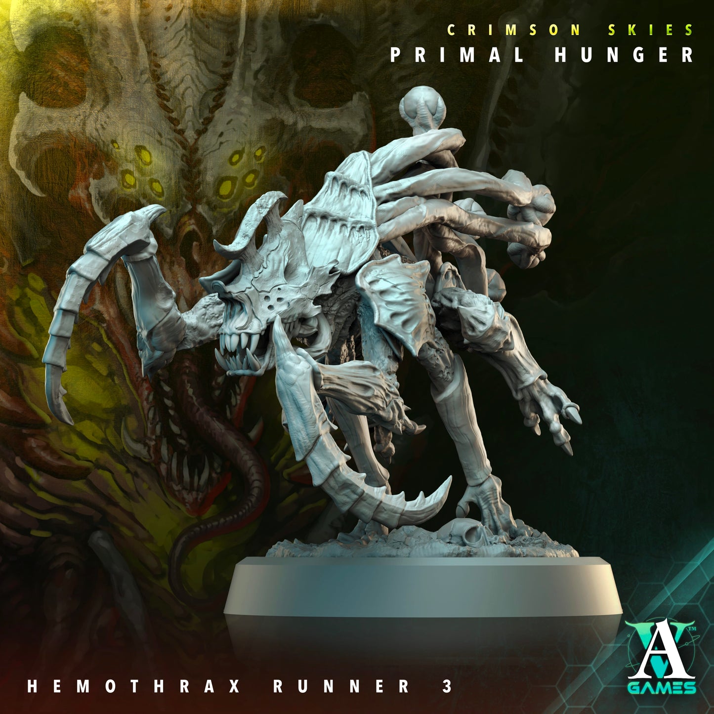 3D Printed Archvillain Games Crimson Skies Primal Hunger - Hemothrax Runner 28mm 32mm D&D - 3D Printing Boss 