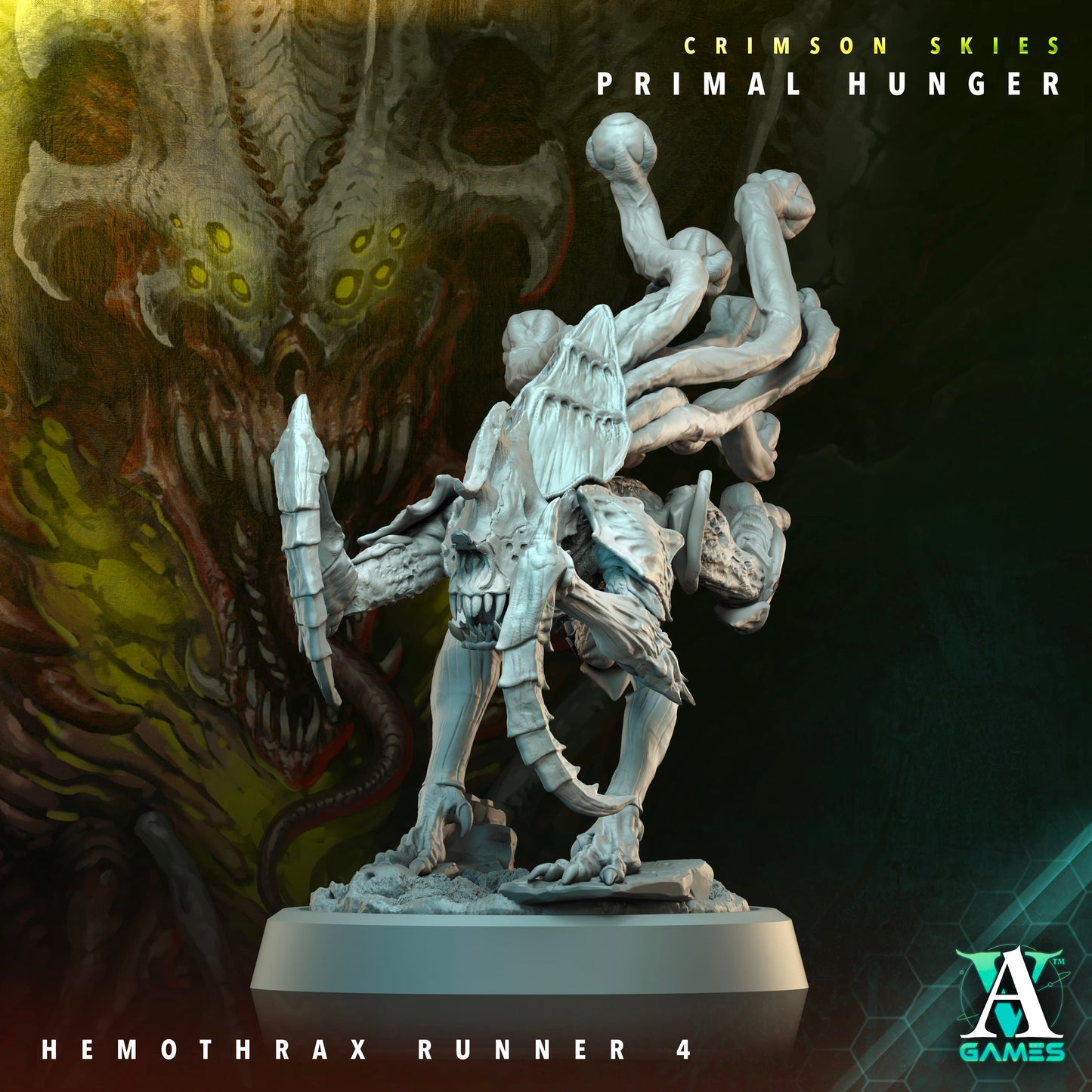 3D Printed Archvillain Games Crimson Skies Primal Hunger - Hemothrax Runner 28mm 32mm D&D - 3D Printing Boss 