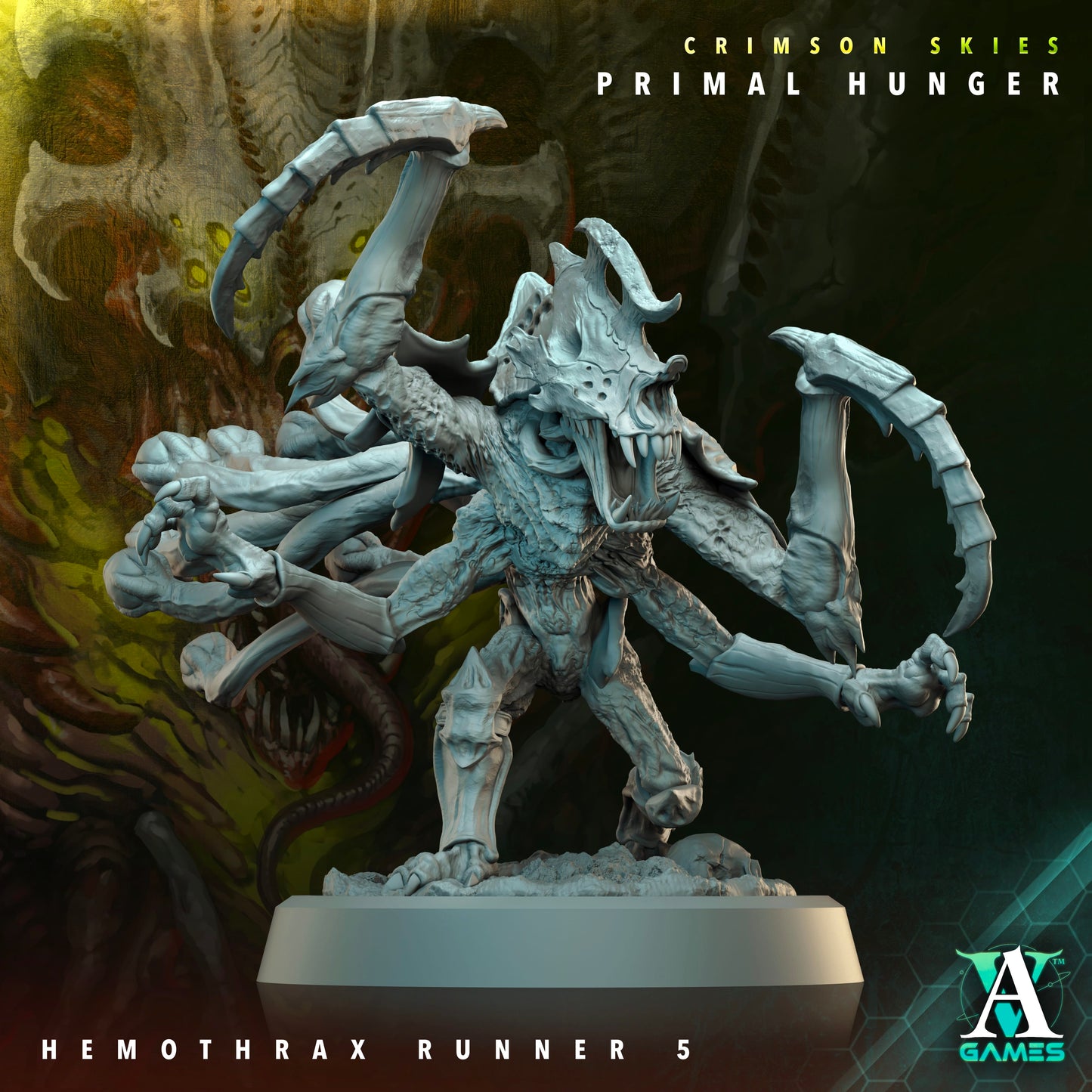 3D Printed Archvillain Games Crimson Skies Primal Hunger - Hemothrax Runner 28mm 32mm D&D - 3D Printing Boss 