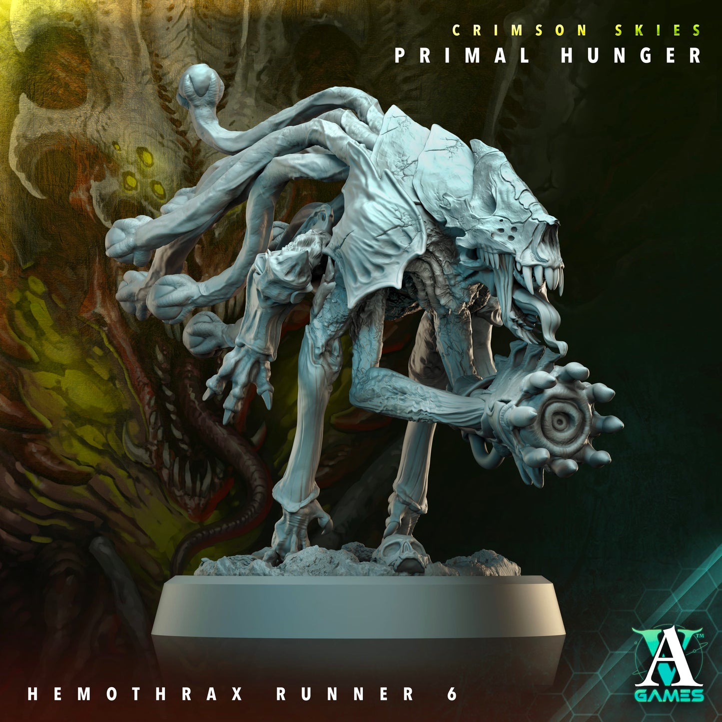 3D Printed Archvillain Games Crimson Skies Primal Hunger - Hemothrax Runner 28mm 32mm D&D - 3D Printing Boss 